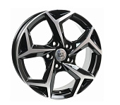 Литой диск RST R 066 6.5x16 5x100 ET 48 Dia 56.1 (черный с полированной лицевой частью)