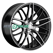 Литой диск LS Wheels LS1338 8.5x18 5x112 ET 30 Dia 66.6 (чёрный глянцевый с полированной лицевой частью)