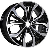 Литой диск КиК Аламида (КС660) 6.5x16 5x105 ET 38 Dia 56.6 (черный с полированной лицевой частью)