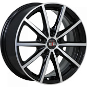Литой диск Alcasta M61 7x17 5x108 ET 43 Dia 65.1 (чёрный глянцевый с полированной лицевой частью)