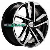 Литой диск Khomen KHW1612 6.5x16 5x114.3 ET 41 Dia 64.1 (черный с полировкой)