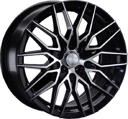 LS Wheels LS1263 8x18 5x114.3 ET 35 Dia 60.1 (чёрный глянцевый с полированной лицевой частью)