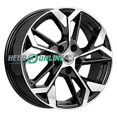 Литой диск КиК КС1062 6.5x17 5x114.3 ET 35 Dia 67.1 (черный с полированной лицевой частью)