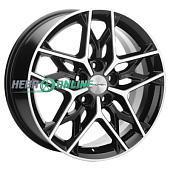 Литой диск Khomen KHW1709 7x17 5x114.3 ET 48 Dia 67.1 (черный с полировкой)