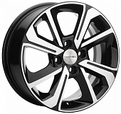 Литой диск Khomen KHW 1501 6x15 4x100 ET 50 Dia 60.1 (черный с полировкой)