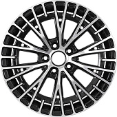 Литой диск KDW KD1820 7x18 5x114.3 ET 48 Dia 54.1 (чёрный глянцевый с полированной лицевой частью)