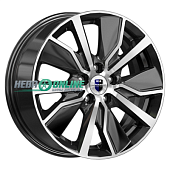 Литой диск КиК Гамбит (КС961) 6.5x16 114.3xКонус ET 5*114.3 Dia 40 (черный с полированной лицевой частью)