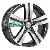 Литой диск iFree Rebel 7x17 114.3xКонус ET 5*114.3 Dia 45 (чёрный глянцевый с полированной лицевой частью)