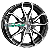 Литой диск КиК KC733 6x16 4x100 ET 41 Dia 60.1 (черный с полированной лицевой частью)