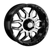 Литой диск LS Wheels LS1285 7.5x17 139.7xКонус ET 6*139.7 Dia 35 (чёрный глянцевый с полированной лицевой частью)