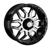 Литой диск LS Wheels LS1285 7x16 5x139.7 ET 35 Dia 98.5 (чёрный глянцевый с полированной лицевой частью)