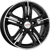 Литой диск КиК Trinity (KC615) 6.5x16 5x114.3 ET 35 Dia 67.1 (черный с полированной лицевой частью)