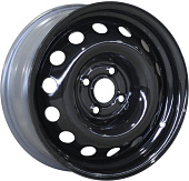 Штампованный диск Trebl 64A45R 6x15 4x100 ET 45 Dia 54.1 (черный глянцевый)