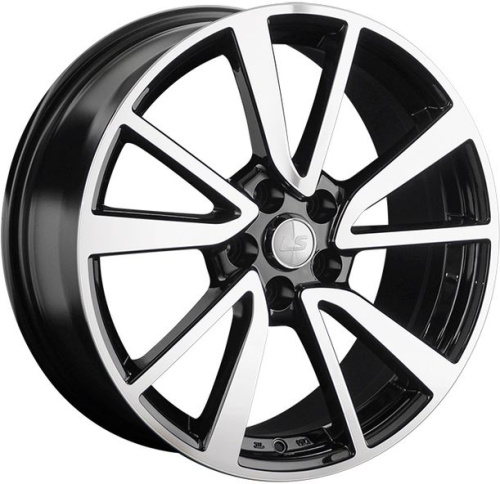 LS Wheels LS1334 7.5x18 5x108 ET 33 Dia 60.1 (чёрный глянцевый с полированной лицевой частью)