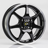 Литой диск Cross Street СR-15 5.5x14 4x98 ET 35 Dia 58.6 (чёрный глянцевый с полированной лицевой частью)