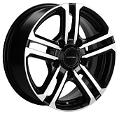 Литой диск Khomen KHW1602 6.5x16 5x139.7 ET 35 Dia 98.5 (черный с полировкой)