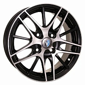 Литой диск Venti 1506 6x15 4x114.3 ET 45 Dia 56.6 (чёрный с полированной лицевой частью)