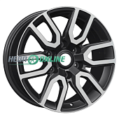 Литой диск Khomen KHW1723 8x17 6x139.7 ET 38 Dia 67.1 (черный с полировкой)