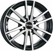Литой диск Tech Line 535 6x15 5x100 ET 45 Dia 57.1 (черный с полированной лицевой частью)