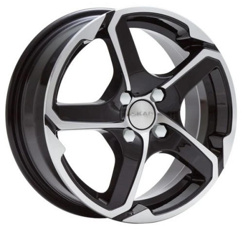 Скад Аллигатор 6x15 4x100 ET 4*100 Dia 48 (чёрный матовый с полированной лицевой частью)