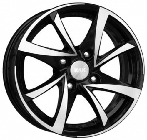 КиК Игуана (КС590) 6.5x15 4x100 ET 35 Dia 67.1 (черный с полированной лицевой частью)