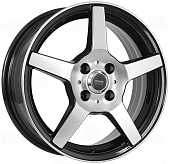 Литой диск Megami AF-07 6x15 4x98 ET 32 Dia 58.6 (чёрный глянцевый с полированной лицевой частью)